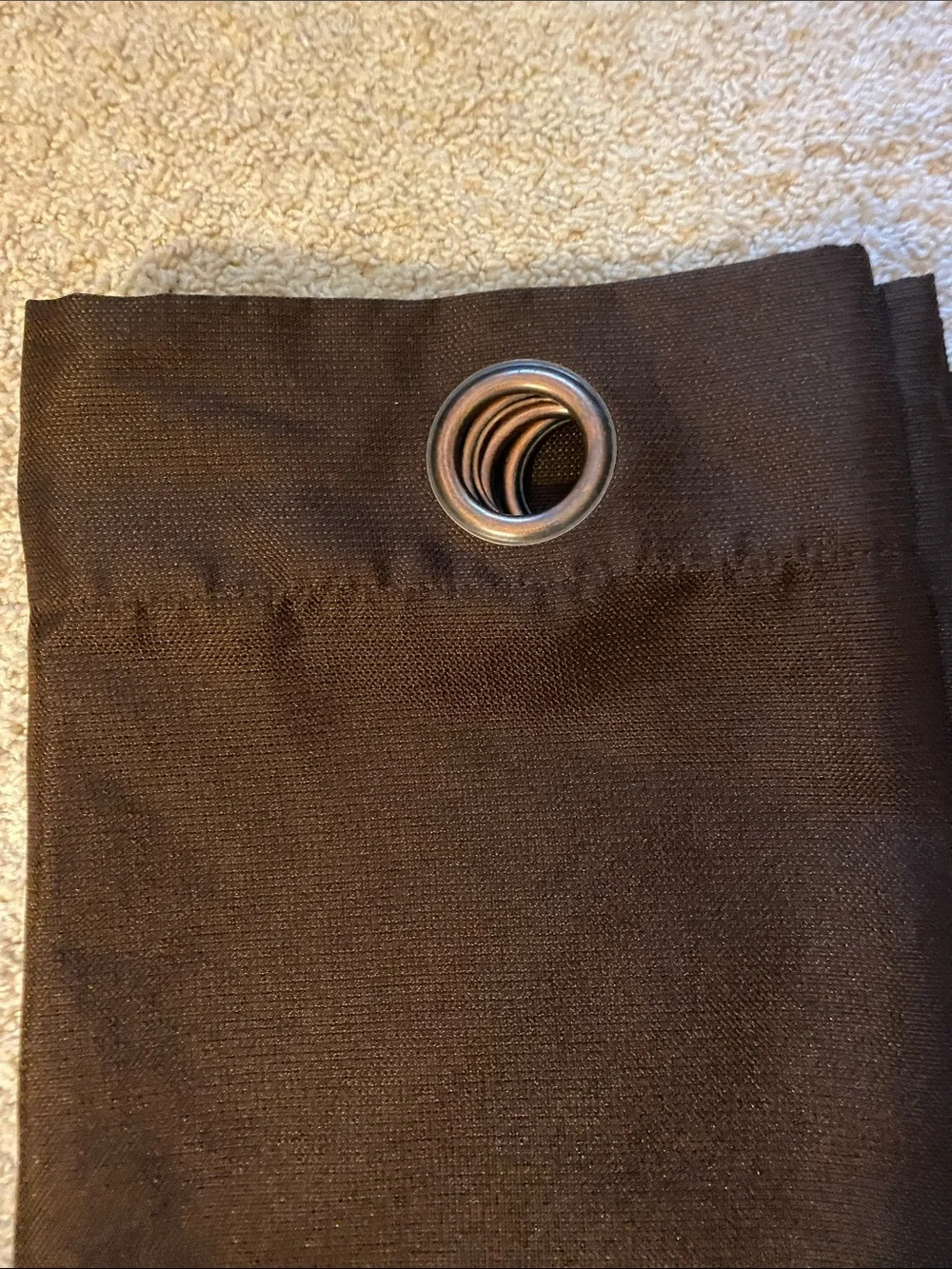 Brown Grommet Top Window Curtain Panel (4 panels)